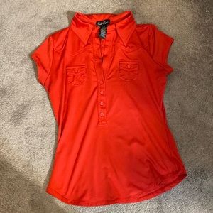 susie rose half button down shirt